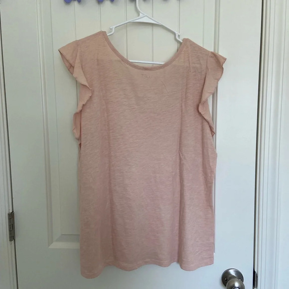 EUC | LOFT‎ women’s peach ruffle sleeve blouse — large - Picture 5 of 5